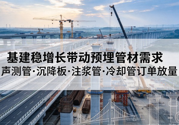 小店基建稳增长带动预埋监测管材需求，声测管、沉降板、注浆管订单持续放量